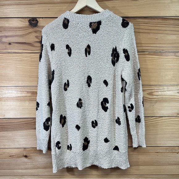 Foxcroft Nikita Cardigan Sweater Medium Leopard Beige Black 100% Cotton NWT - Picture 12 of 16